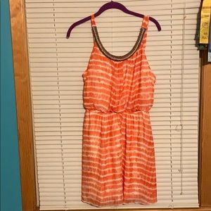 Orange and white dress